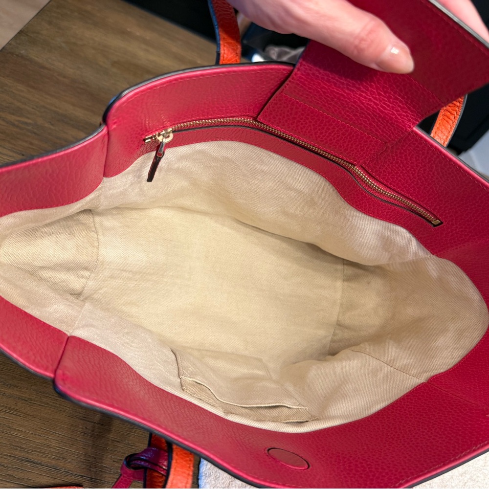 Gucci Orange Leather Tote with Pink Accent - Picture 5 of 16
